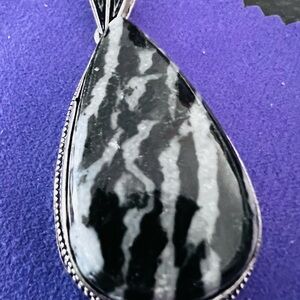 Sterling Silver buffalo turquoise Teardrop Pendant Necklace 2.2 inches.